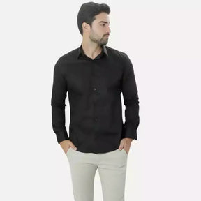 Camisa Social Preta Masculina